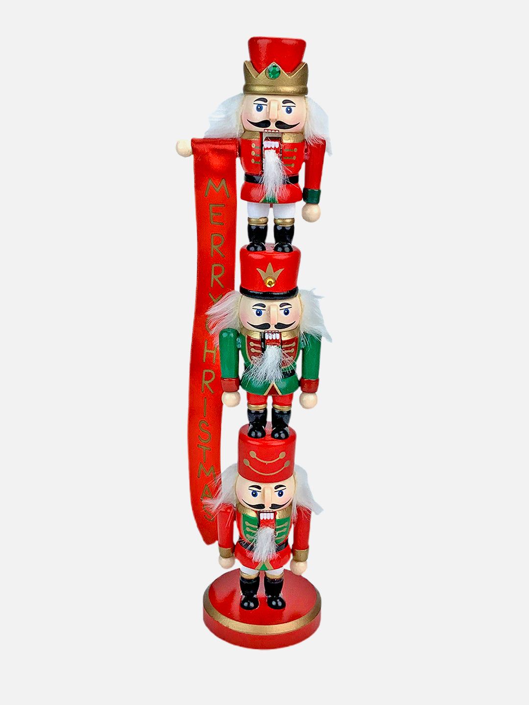 Little Surprise Box  3 Tier Stacked Wooden Nutcracker Christmas Table Décor