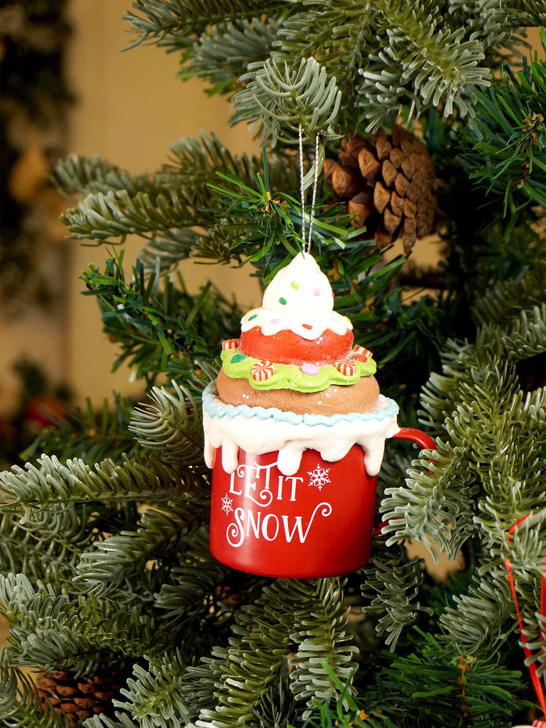 Little Surprise Box 3 pcs set of Cream Hot Chocolate Cup Christmas Tree Ornament