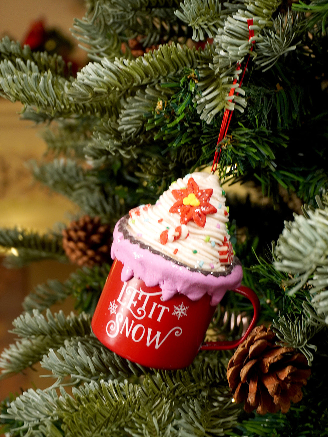 Little Surprise Box 3 pcs set of Cream Hot Chocolate Cup Christmas Tree Ornament