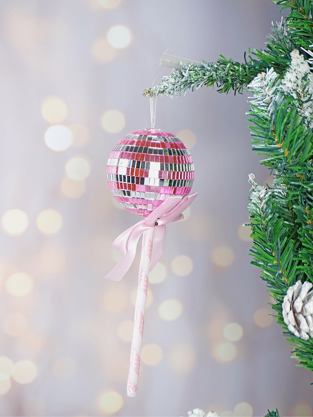 Little Surprise Box Pink Shiny Disco themed Big Size candy shaped Christmas Tree Ornaments