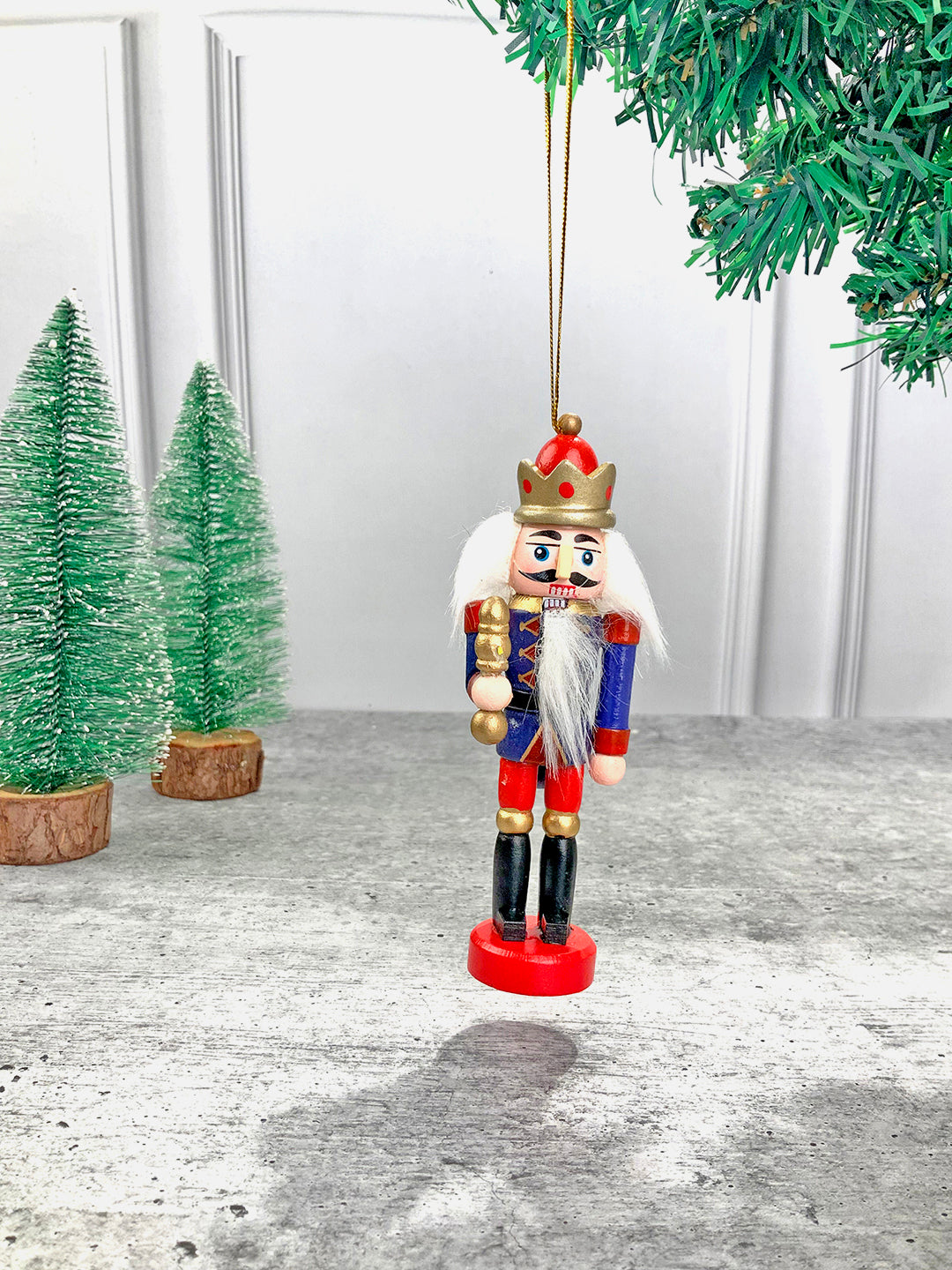 Little Surprise Box Royal theme set of 5 wooden Nutcrackers ,Christmas Tree Ornaments