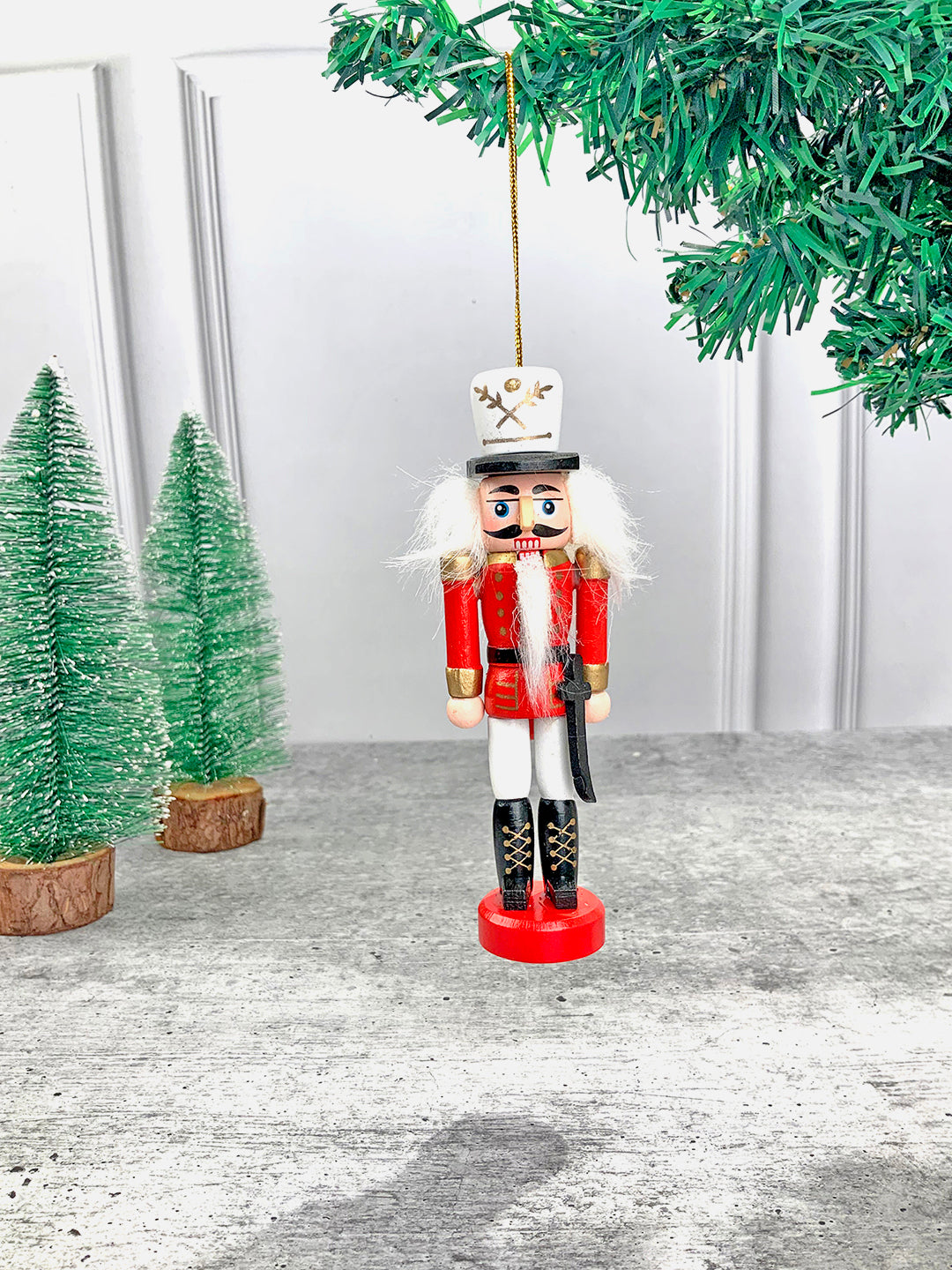 Little Surprise Box Royal theme set of 5 wooden Nutcrackers ,Christmas Tree Ornaments