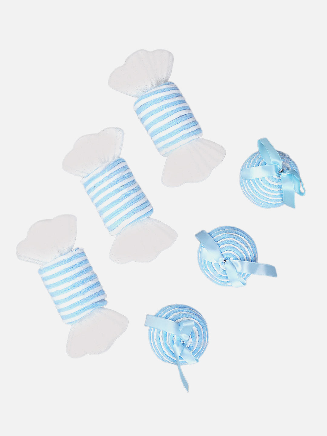 Little Surprise Box 6pcs Trio Pastel Blue Candyland themed Christmas Tree Ornaments