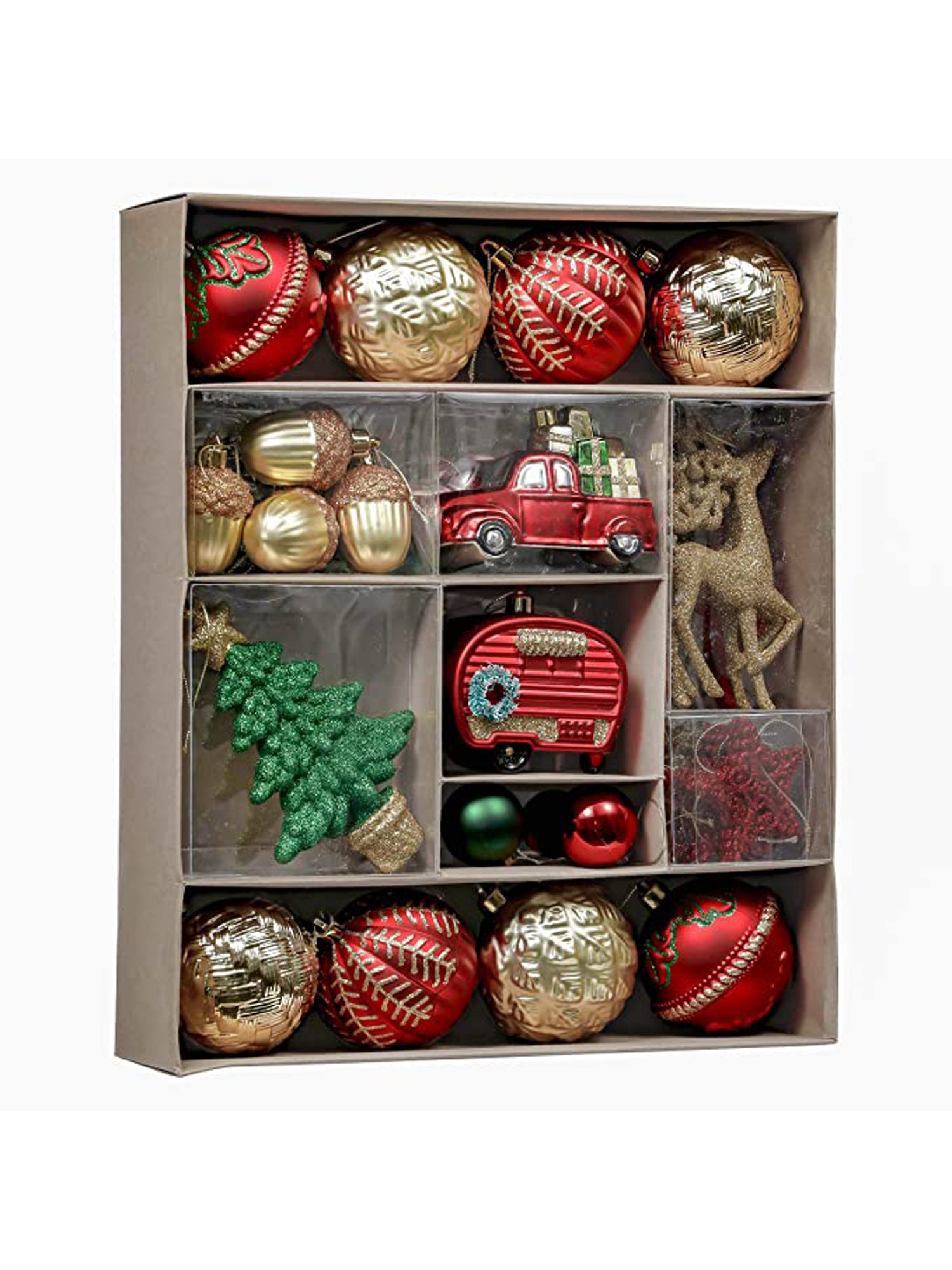 Little Surprise Box, 60 pcs Christmas Ball Tree ornaments XMAS Decoration Set