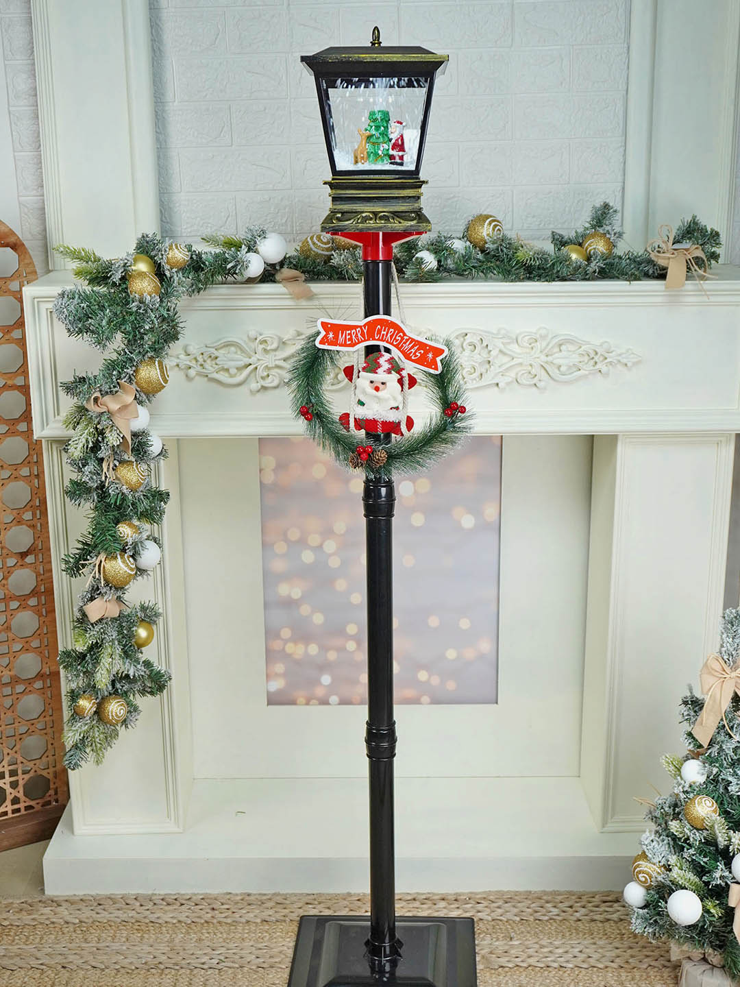 Little Surprise Box, 56 inches Christmas Theme Lamp Post and Snow Globe Christmas Décor