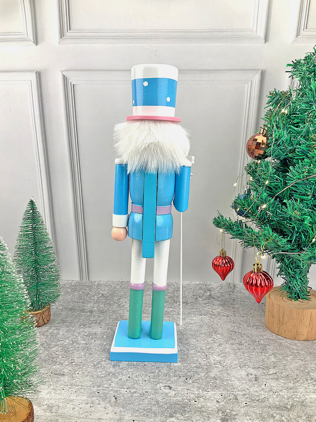 Little Surprise Box 15 inch Wooden Pastel Nutcracker self standing Christmas Table Decor