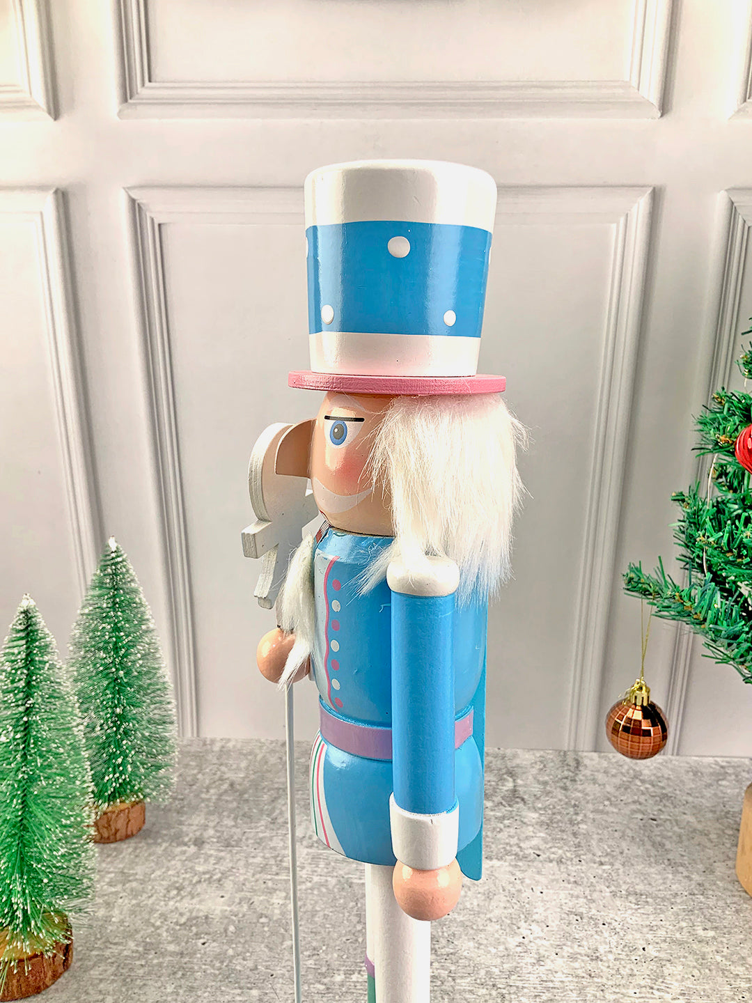 Little Surprise Box 15 inch Wooden Pastel Nutcracker self standing Christmas Table Decor