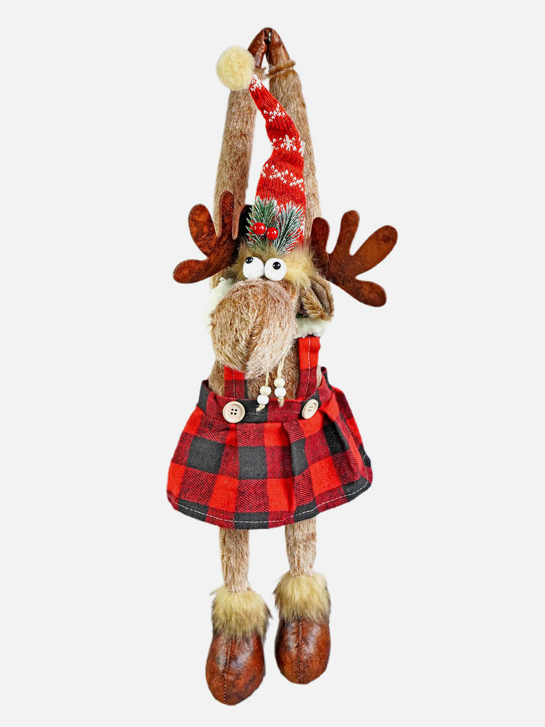 Little Surprise Box Striped Frock Reindeer Christmas Festive Door Hanger Christmas décor