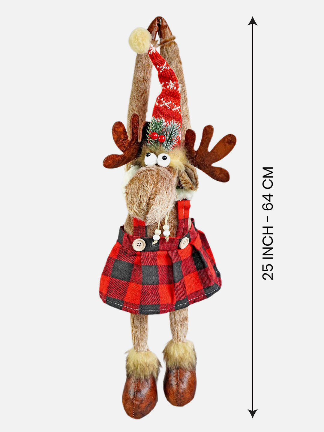 Little Surprise Box Striped Frock Reindeer Christmas Festive Door Hanger Christmas décor