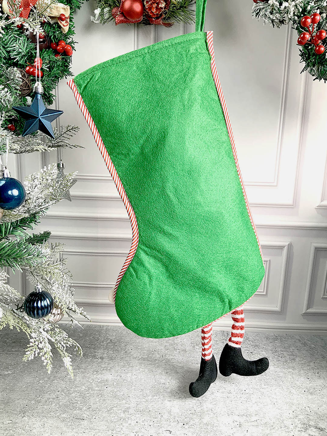 Little Surprise Box, Velvet Glitter Christmas Stocking for Gifts and Christmas Décor, 16 inches