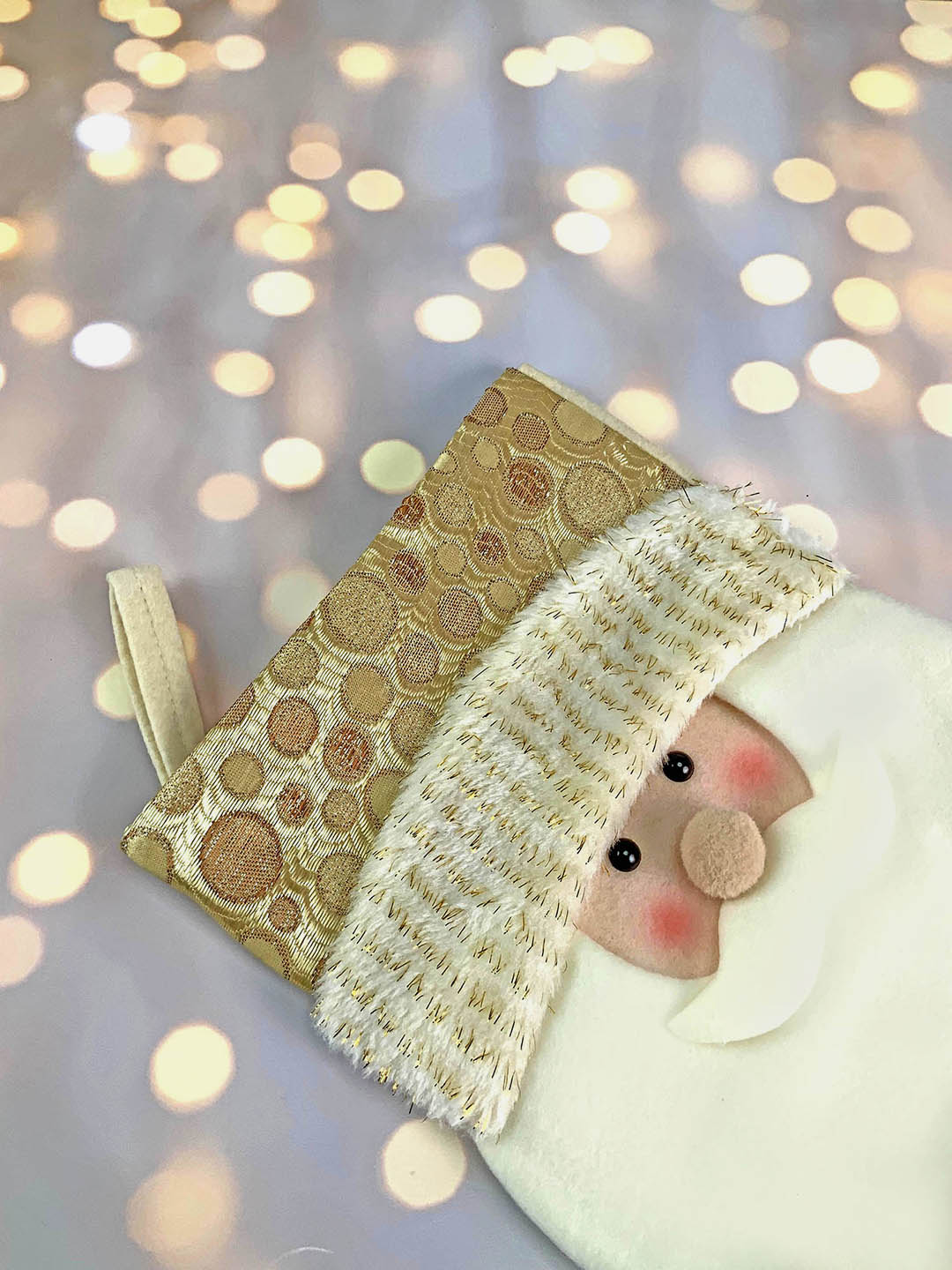 Little Surprise Box, Golden Christmas Stocking for Gifts and Christmas Décor-16 inches