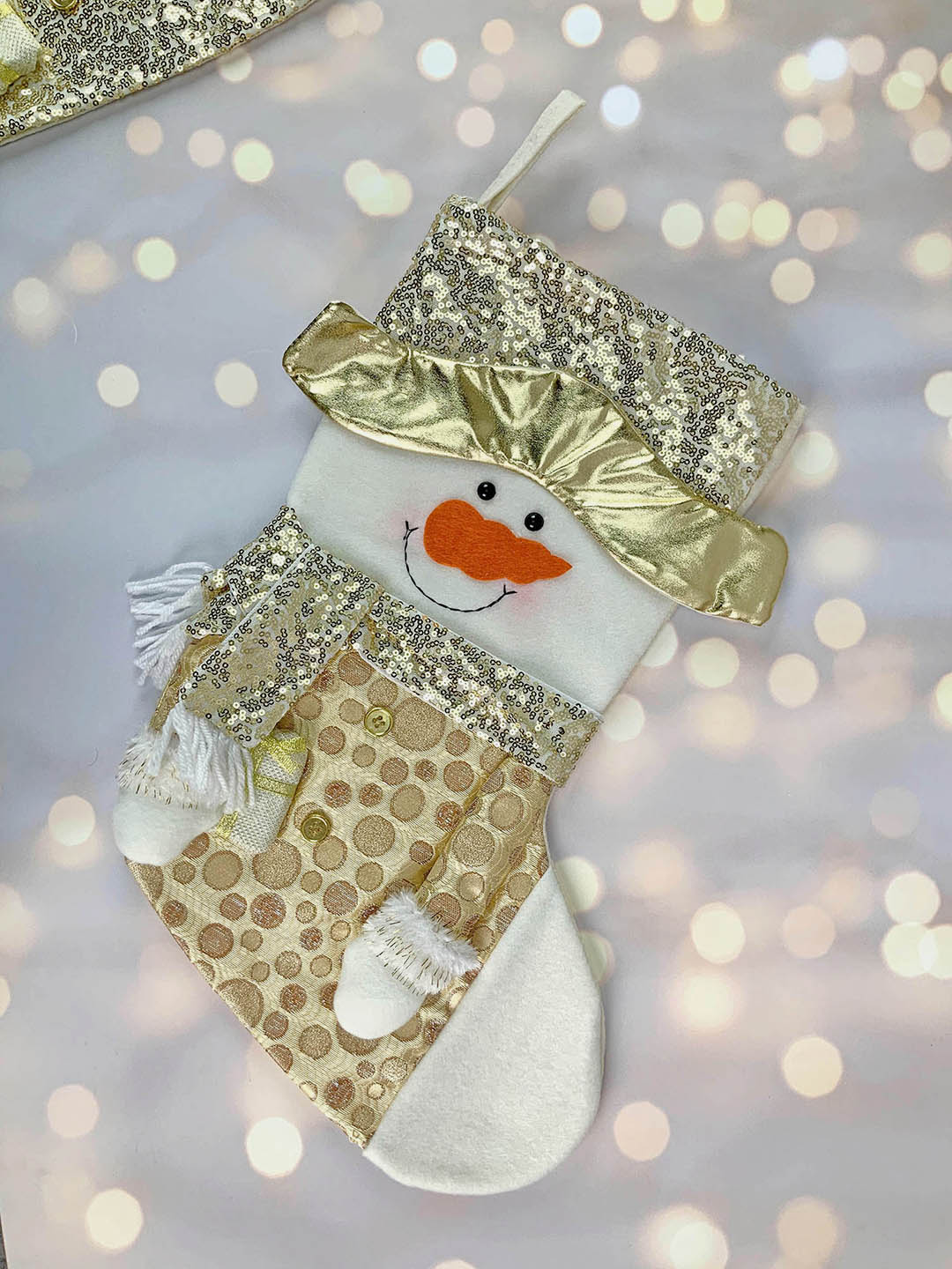 Little Surprise Box, Golden Christmas Stocking for Gifts and Christmas Décor-16 inches