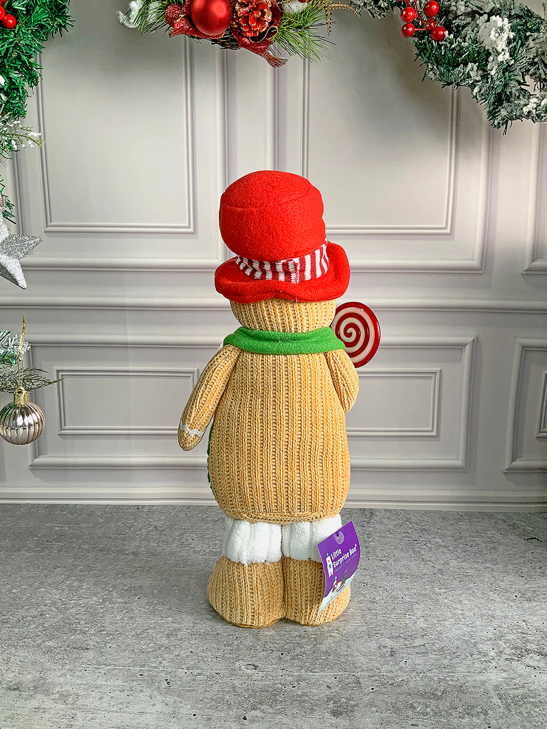 Little Surprise Box Lollipop Gingerbread Self Standing Man Christmas Table Décor and Christmas Decoration