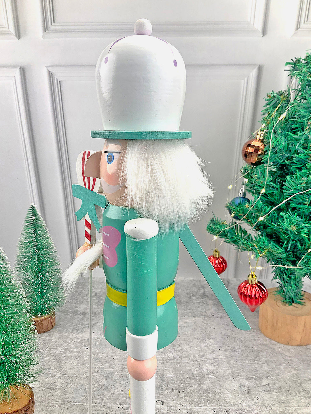 Little Surprise Box 15 inch Wooden Pastel Nutcracker self standing Christmas Table Decor