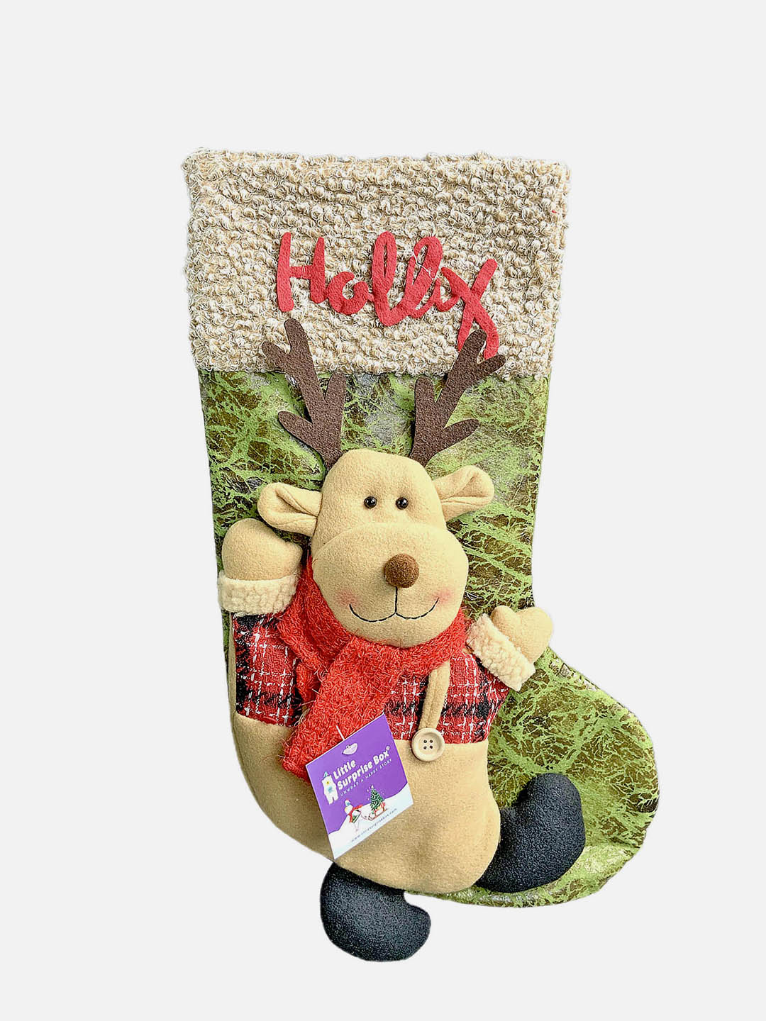 Little Surprise Box, Lettering Christmas Stocking for Gifts and Christmas Décor-18 inches