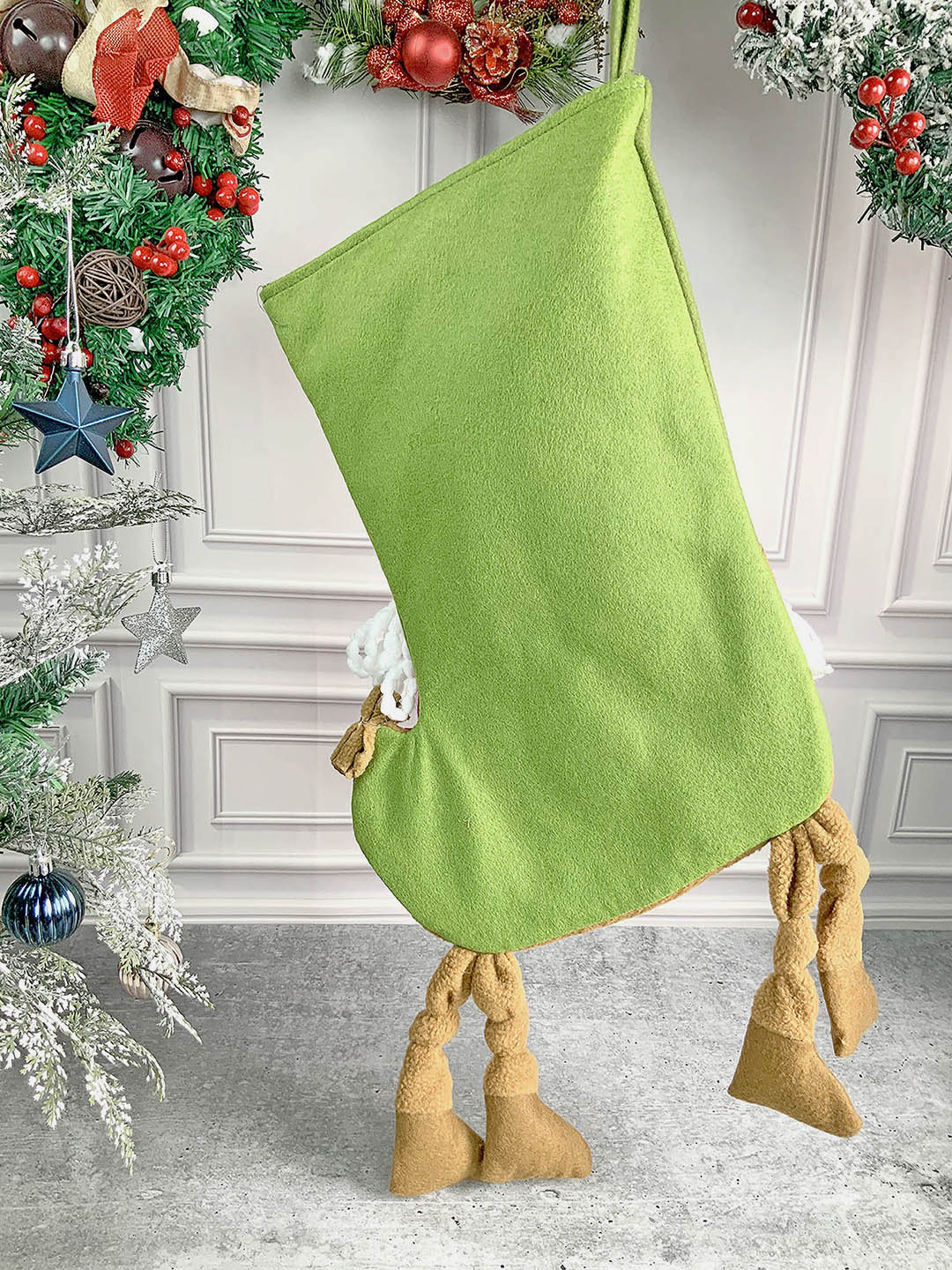 Little Surprise Box, Long Hanging Knot Legs Christmas Stocking for Gifts and Christmas Décor-16 inches