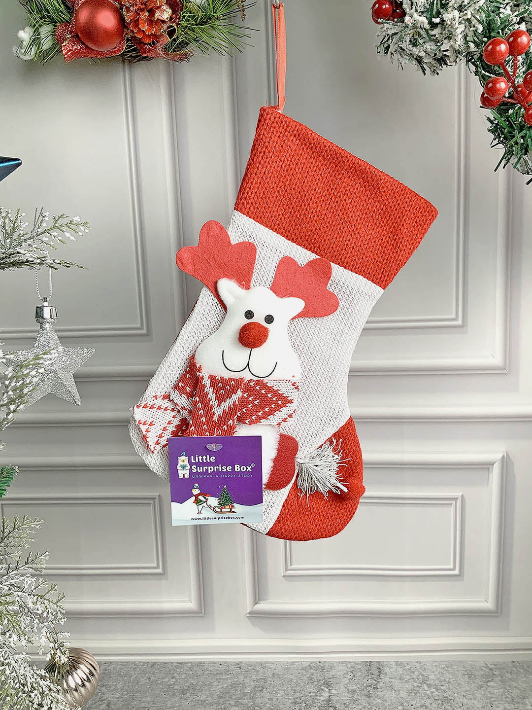 Little Surprise Box, Mini Snowflake Christmas Stocking for Gifts and Christmas Décor-10 inches