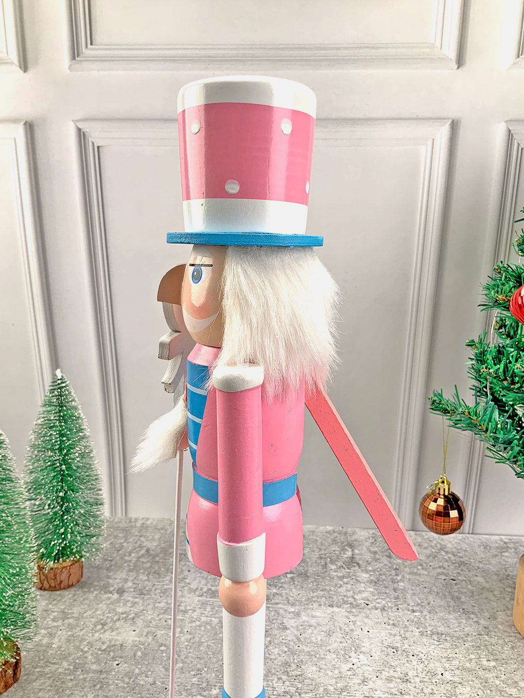 Little Surprise Box 15 inch Wooden Pastel Nutcracker self standing Christmas Table Decor