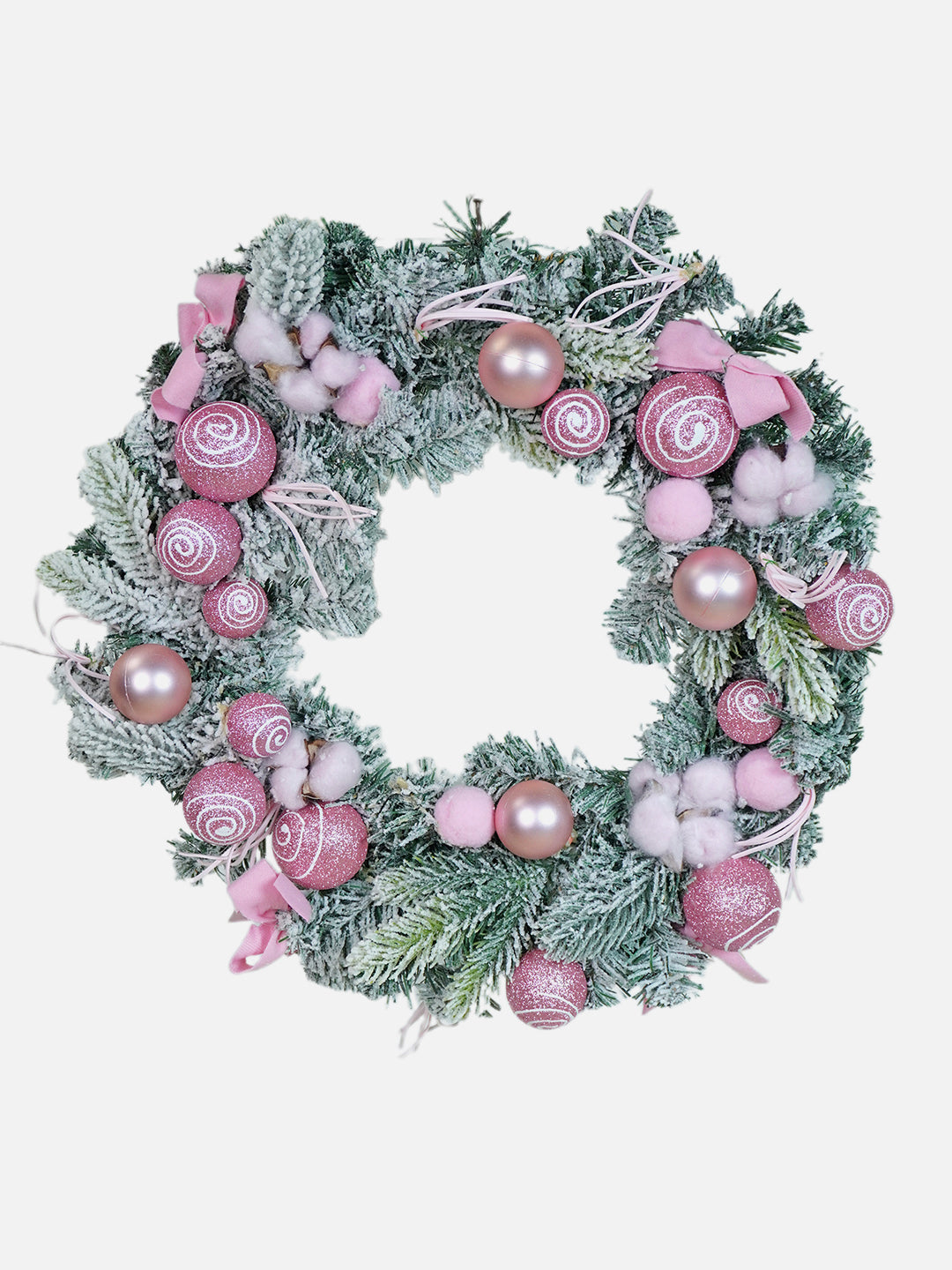 Little Surprise Box Swirl artificial Bushy Christmas Wreath for wall Door & Tree Christmas Décor 18 inches