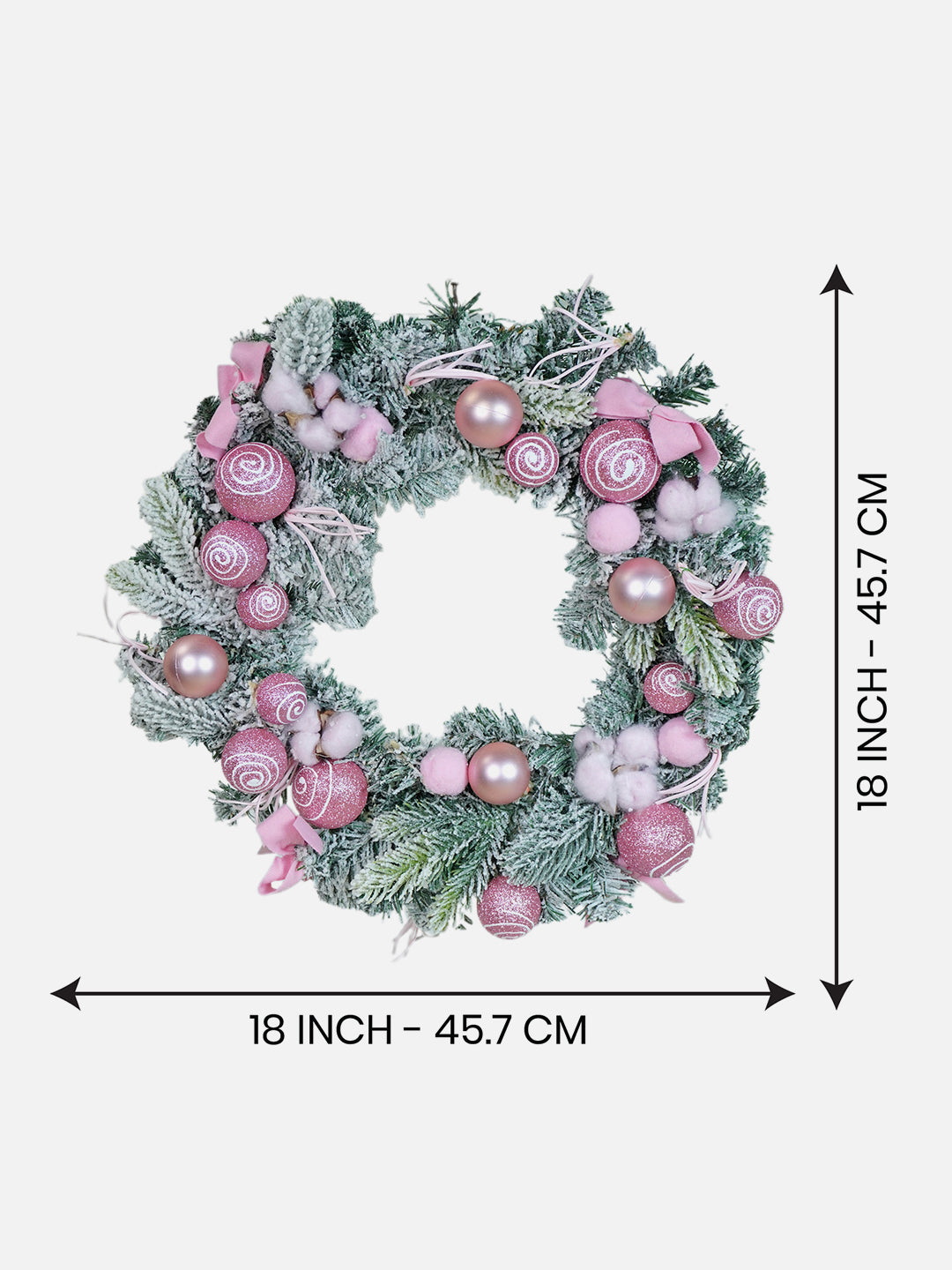 Little Surprise Box Swirl artificial Bushy Christmas Wreath for wall Door & Tree Christmas Décor 18 inches