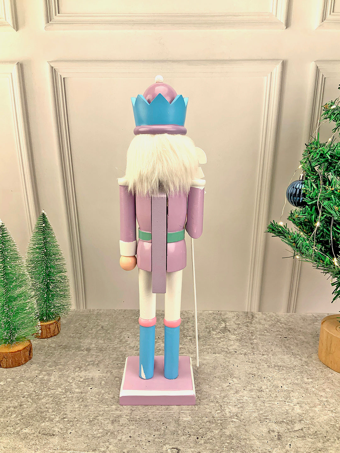 Little Surprise Box 15 inch Wooden Pastel Nutcracker self standing Christmas Table Decor