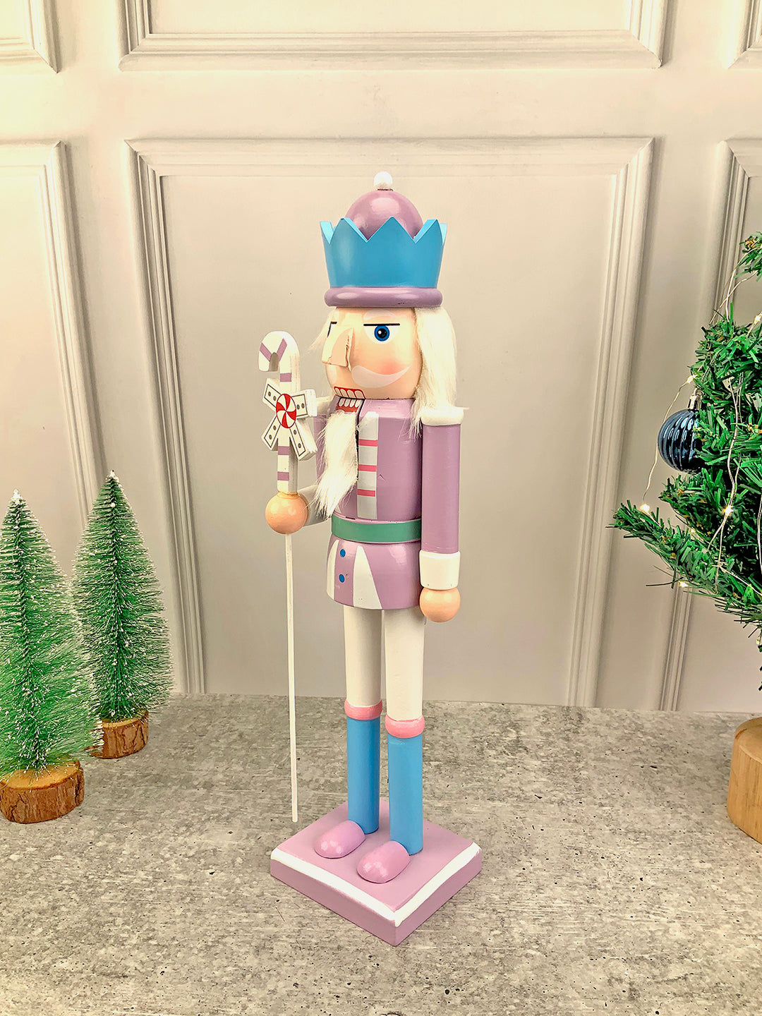 Little Surprise Box 15 inch Wooden Pastel Nutcracker self standing Christmas Table Decor