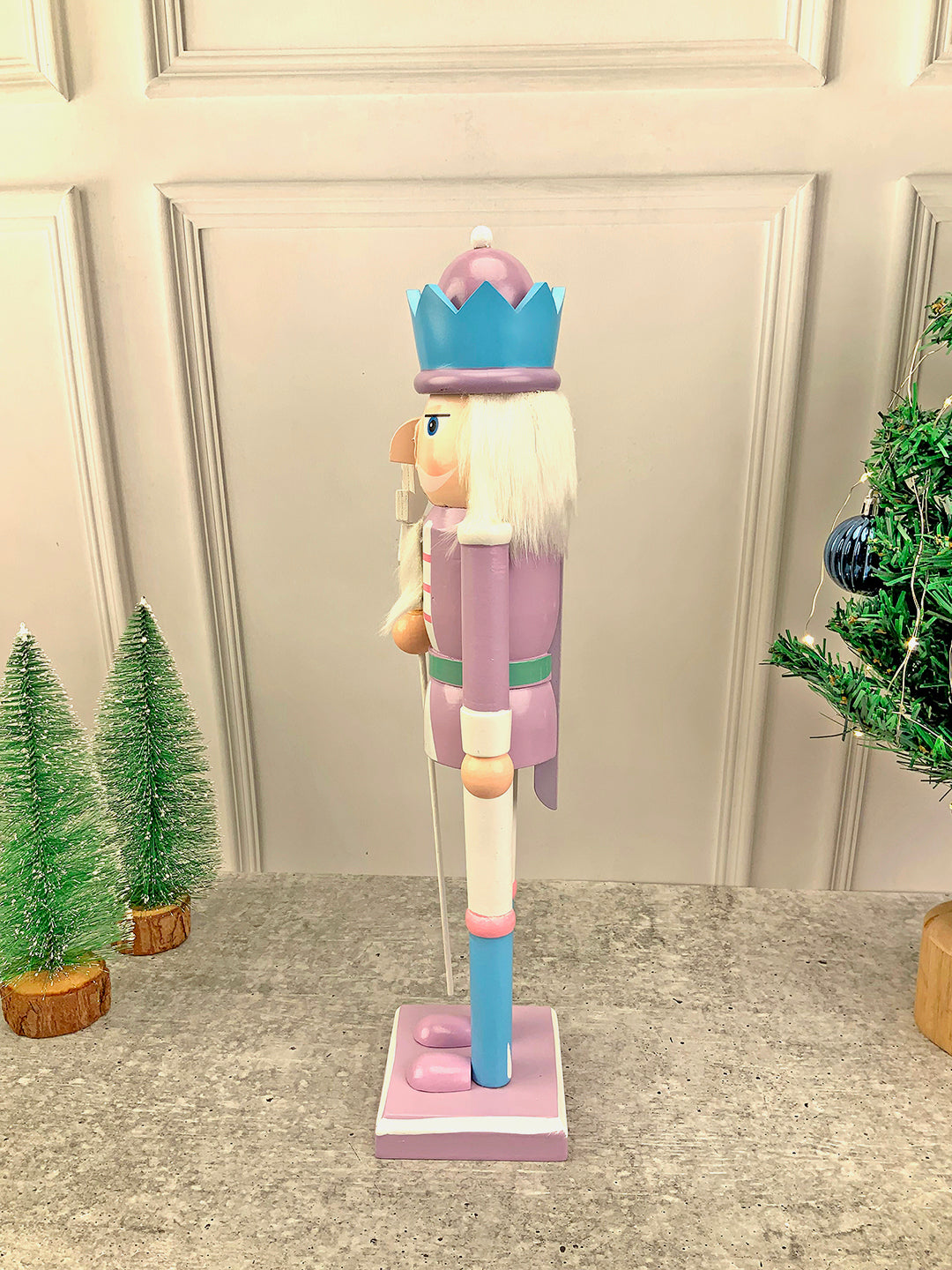 Little Surprise Box 15 inch Wooden Pastel Nutcracker self standing Christmas Table Decor