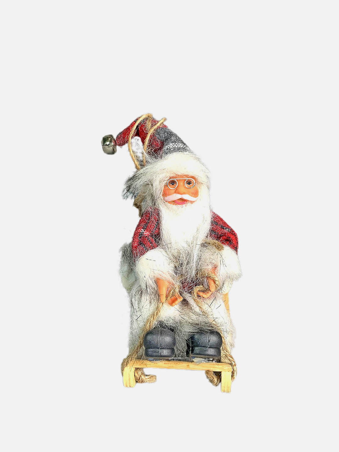 Little Surprise Box Green Red Sitting Sledge Santa Christmas Table Décor & Christmas ornaments