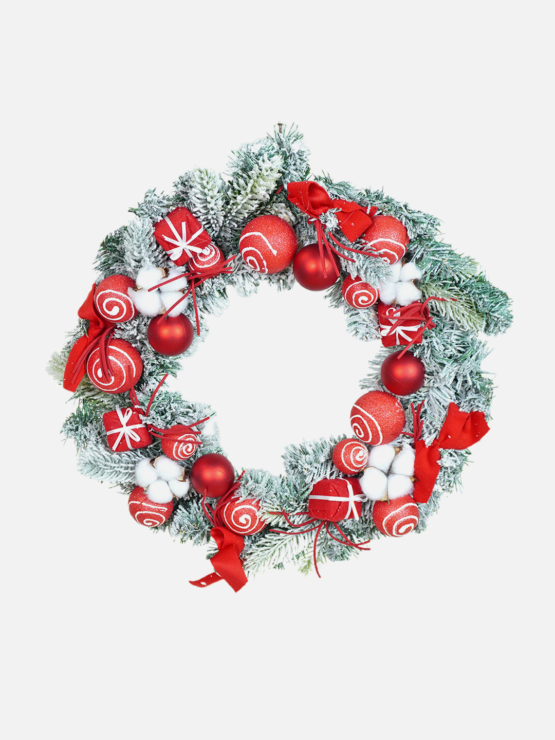 Little Surprise Box Swirl artificial Bushy Christmas Wreath for wall Door & Tree Christmas Décor 18 inches