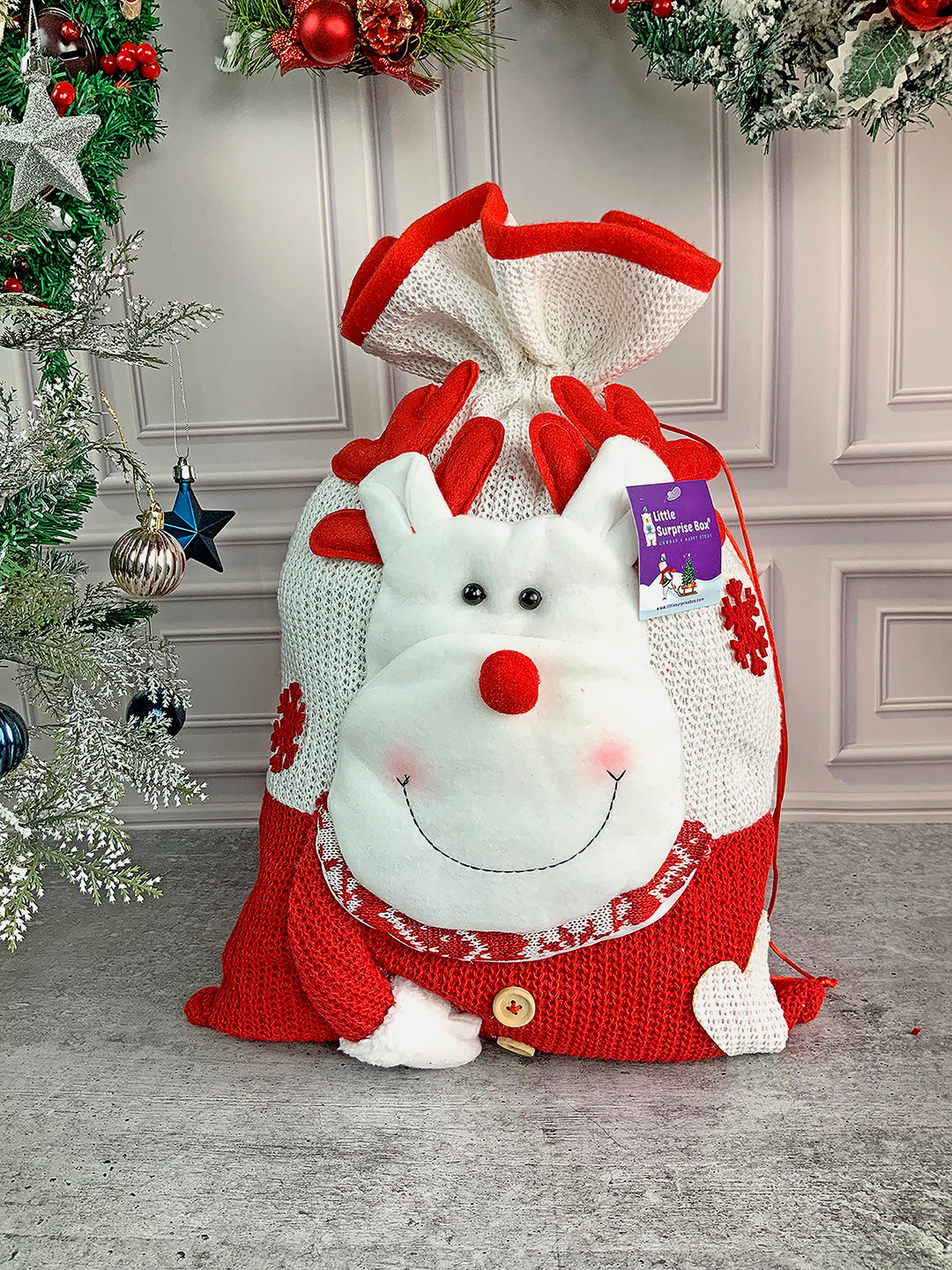 Little Surprise Box Knitted Large Size Christmas Sack and Gift Bag for Christmas Gifts