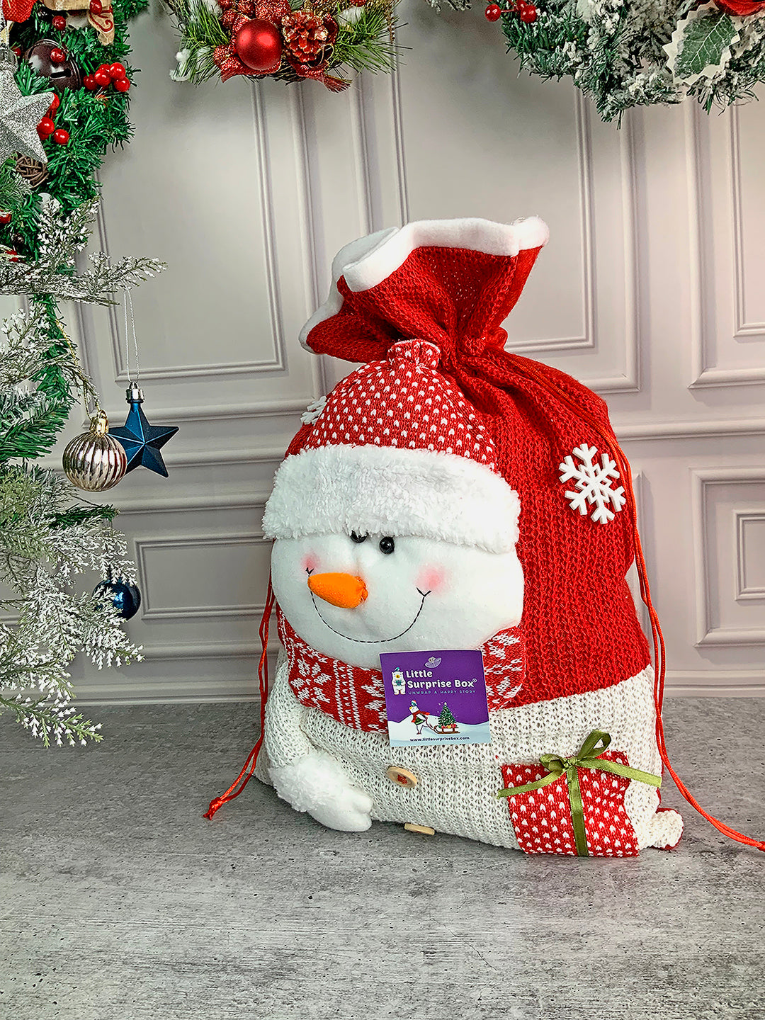 Little Surprise Box Knitted Large Size Christmas Sack and Gift Bag for Christmas Gifts