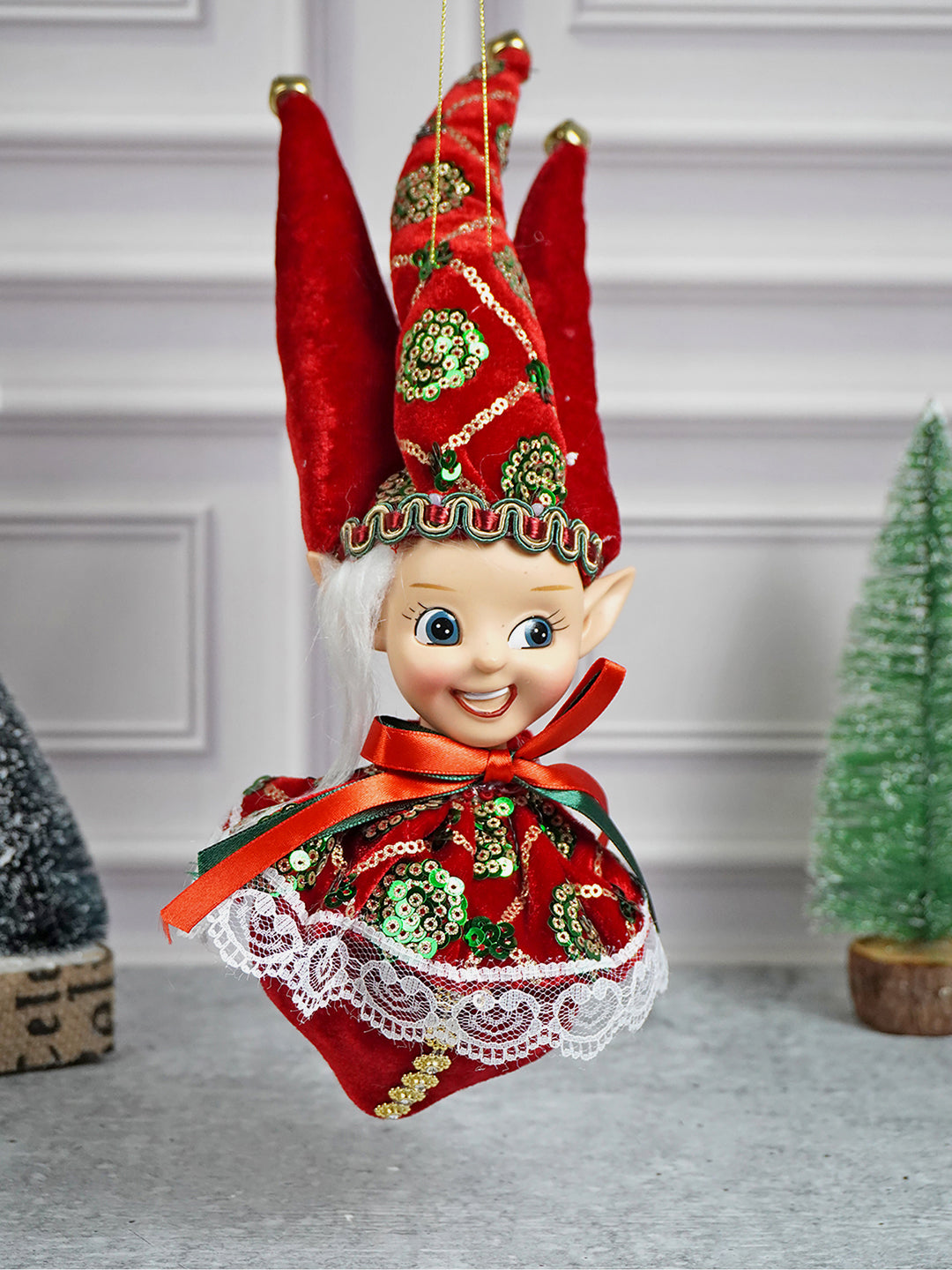 Little Surprise Box, Naughty Ball Elf christmas Tree ornament