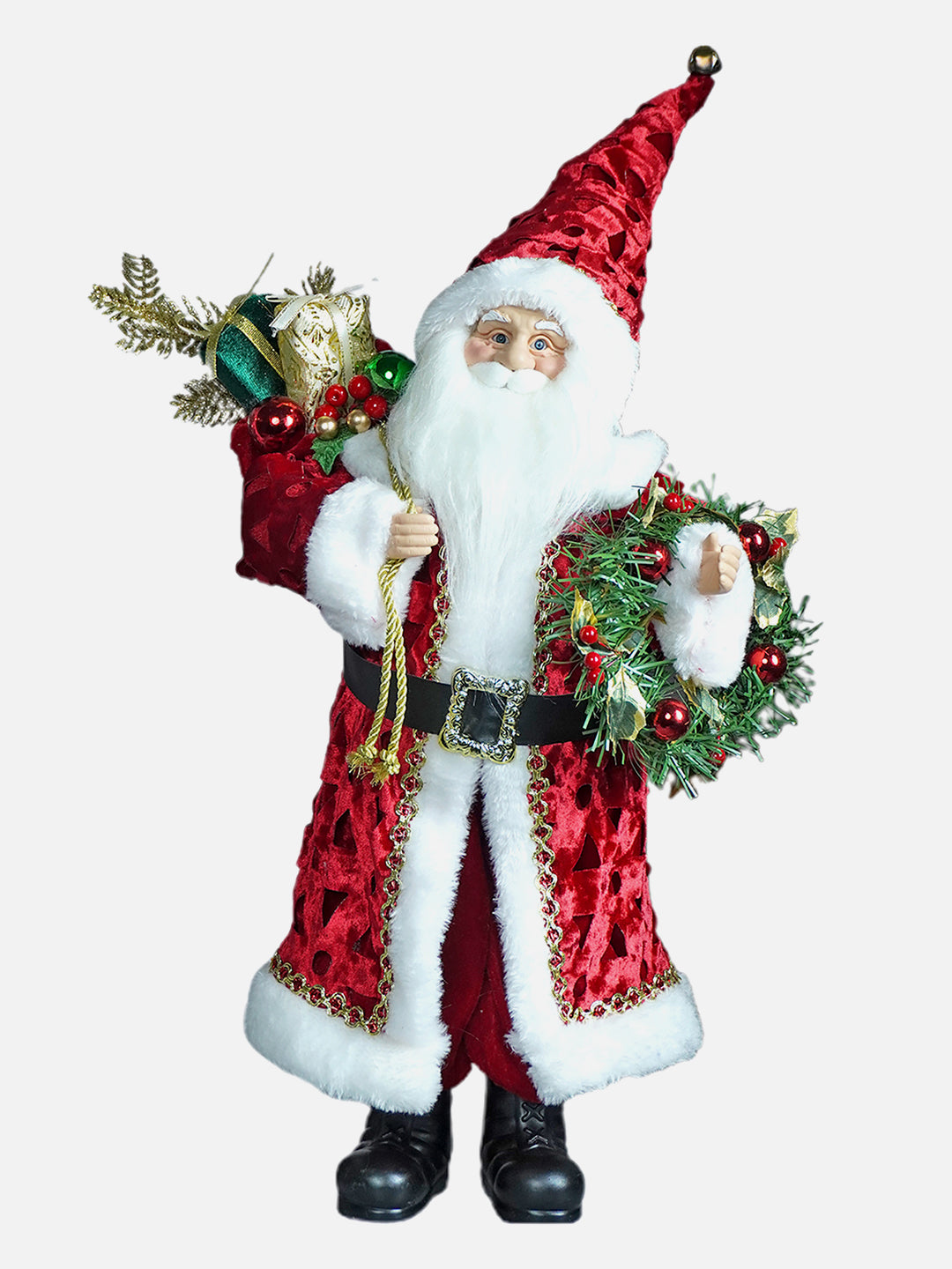 Little Surprise Box, 25 inches Red Velevet Robe Santa Claus, Self Standing Christmas Décor