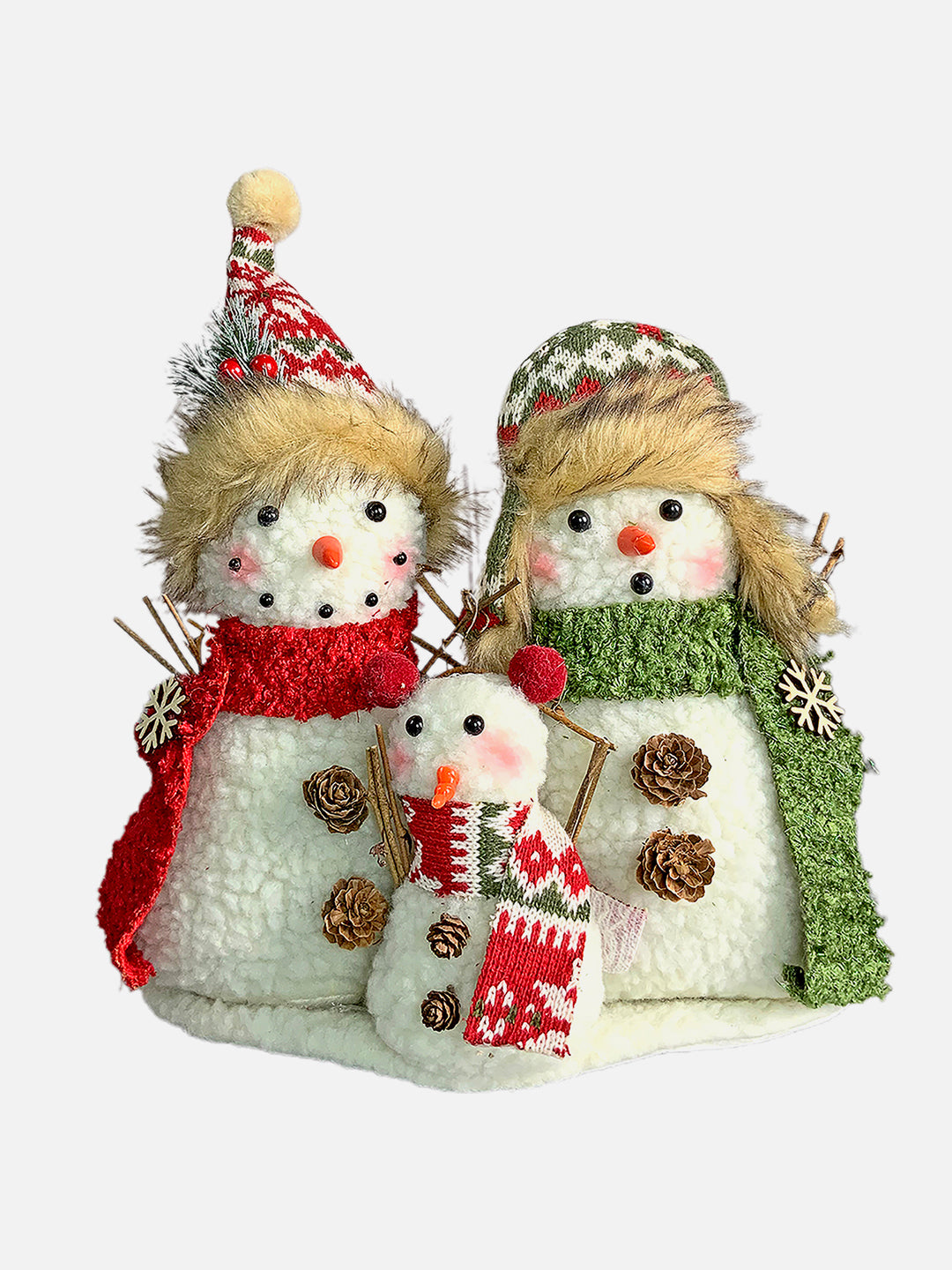 Little Surprise Box Plush Snowman Trio Family Christmas Décor for Home and Office