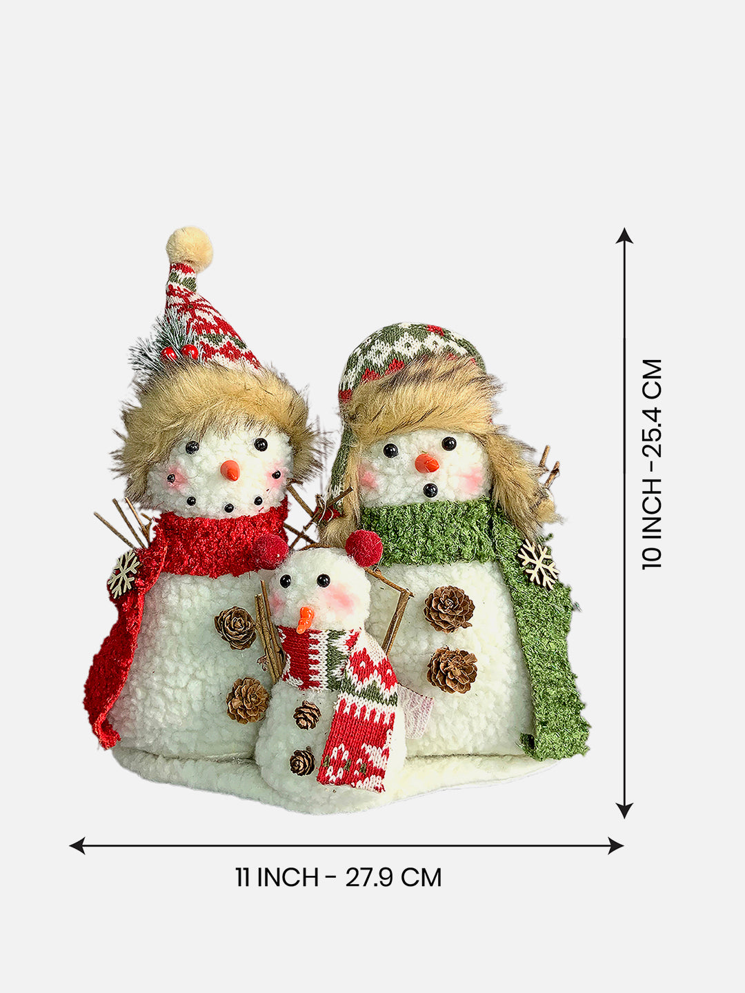 Little Surprise Box Plush Snowman Trio Family Christmas Décor for Home and Office