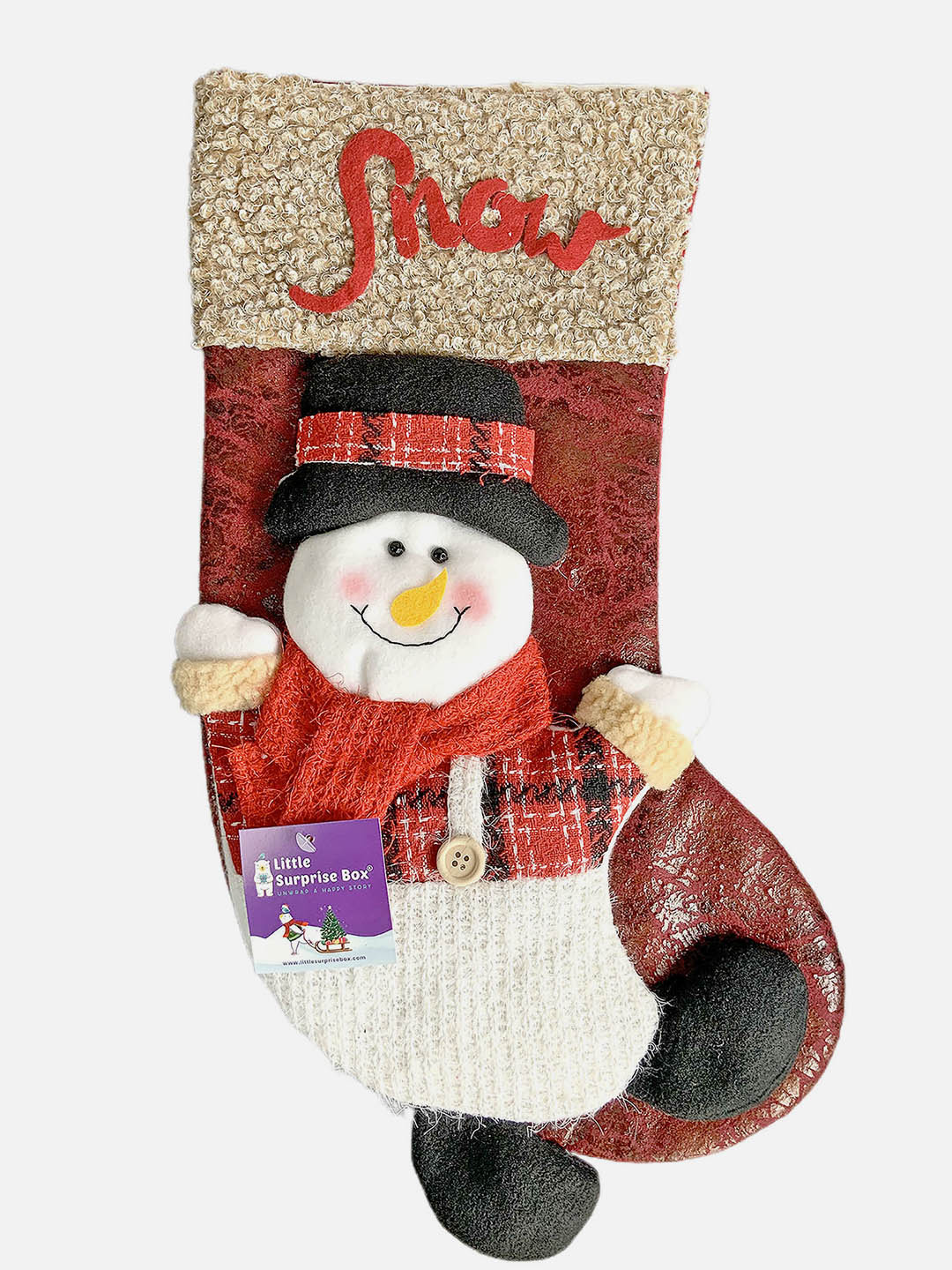 Little Surprise Box, Lettering Christmas Stocking for Gifts and Christmas Décor-18 inches