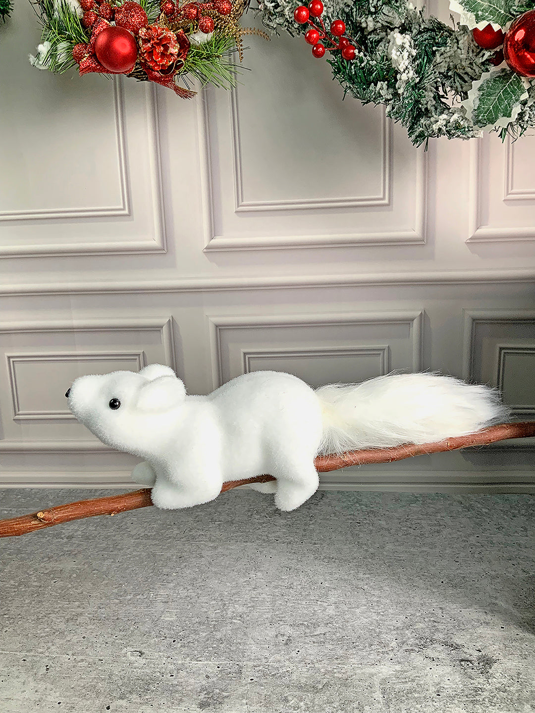 Little Surprise Box Winter Squirrel with twig stem Christmas Home and Office Décor