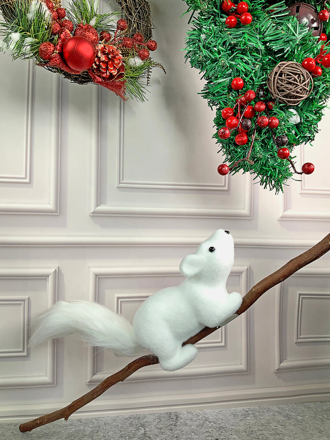 Little Surprise Box Winter Squirrel with twig stem Christmas Home and Office Décor