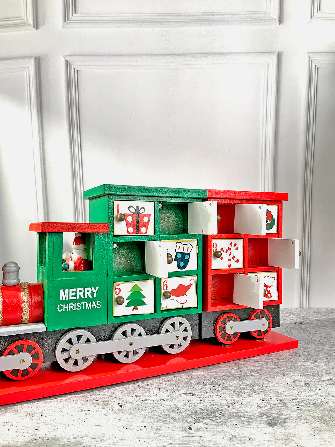 Little Surprise Box 25 days Wooden Train Shape Advent Calendar for Christmas