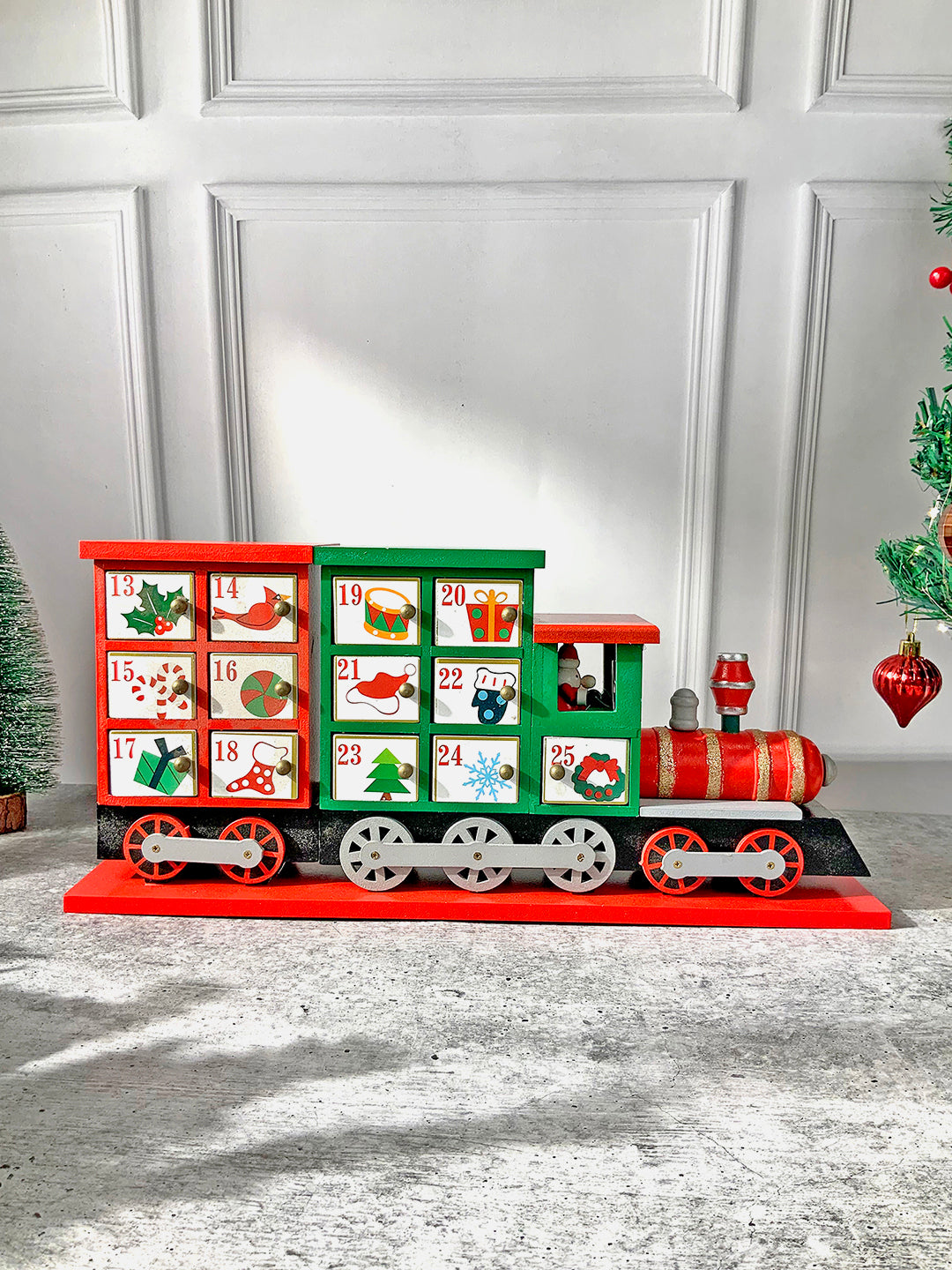 Little Surprise Box 25 days Wooden Train Shape Advent Calendar for Christmas