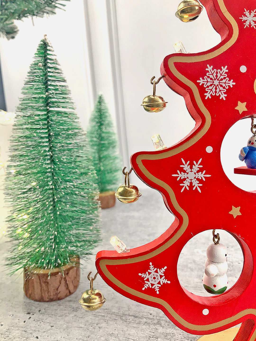 Little Surprise Box DIY Wooden Christmas Tree with LED Light,Christmas Table Décor