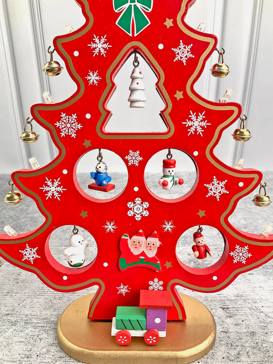 Little Surprise Box DIY Wooden Christmas Tree with LED Light,Christmas Table Décor