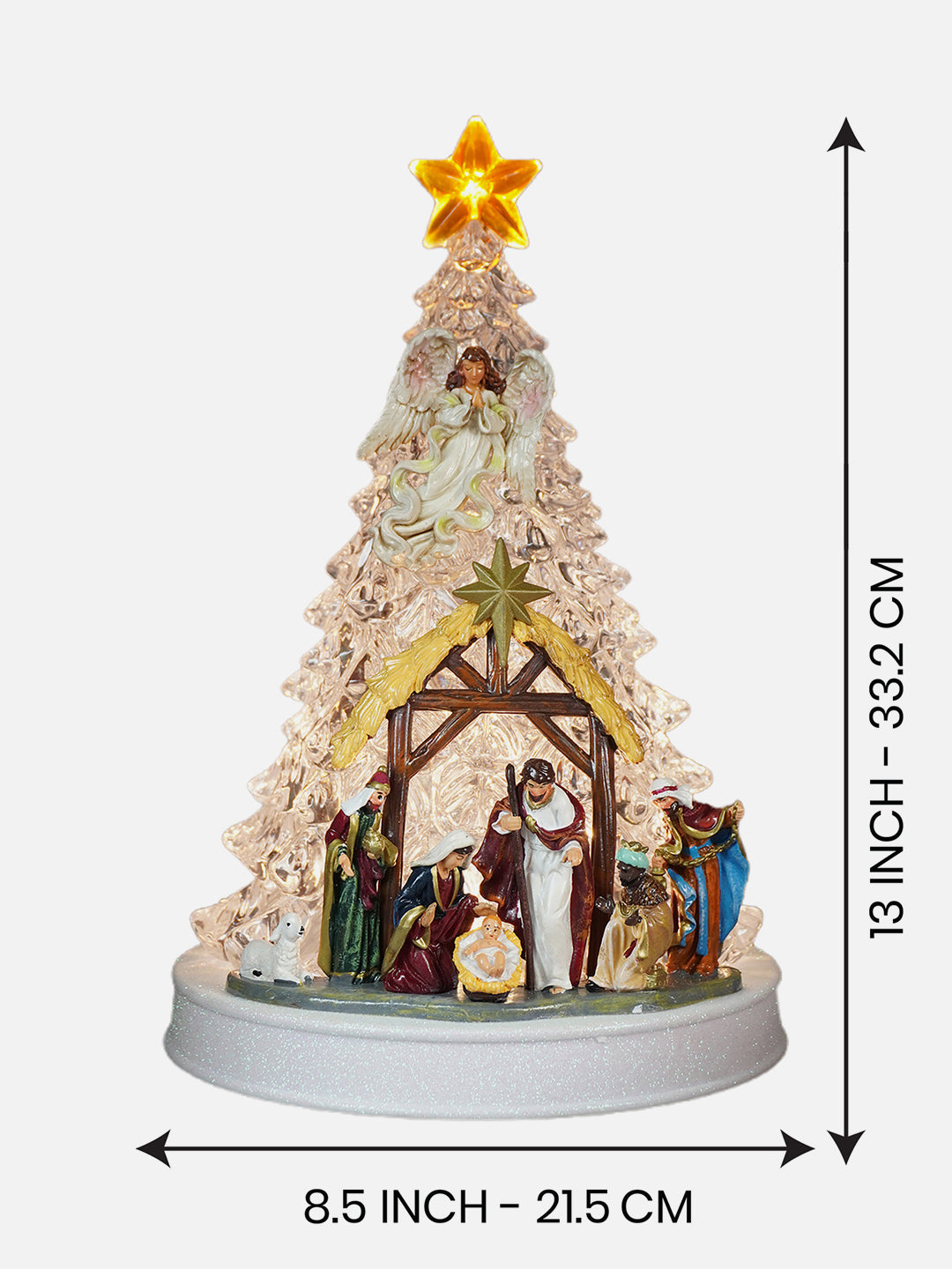 Little Surprise Box Musical Lit Xmas Tree Nativity Set for Christmas Table Décor