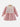 Little Surprise Box Pink & Cream Front floral Jacket patterned Knitted Frock Winterwear for girls