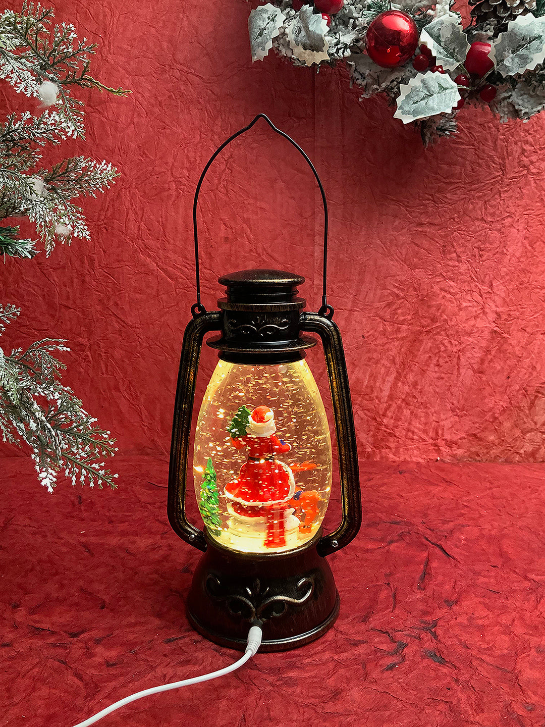 Little Surprise Box Musical Glitter Water Light, Christmas Snow Lantern