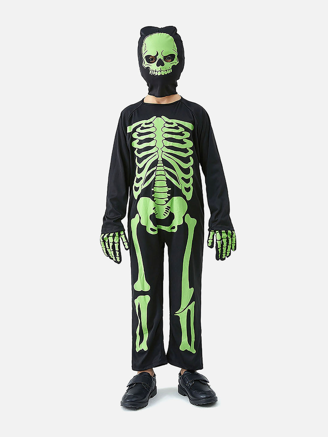 Little Surprise Box Black Green Luminious Skeleton Kids Halloween Costume Dress Up