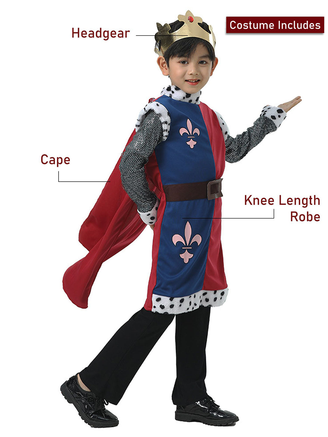 Little Surprise Box Medieval King Halloween Costume Fancy Dress Up