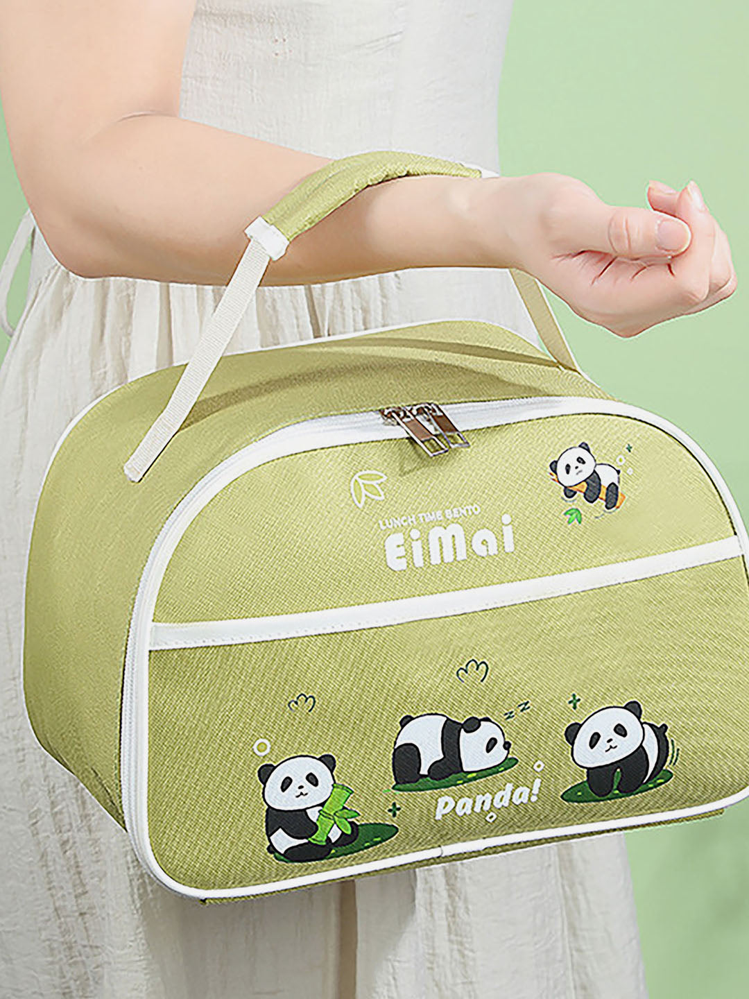 Little Surprise Box 2D Panda Big Size Stainless Steel Lunch Box /Tiffin with Insulated Matching Lunch Bag