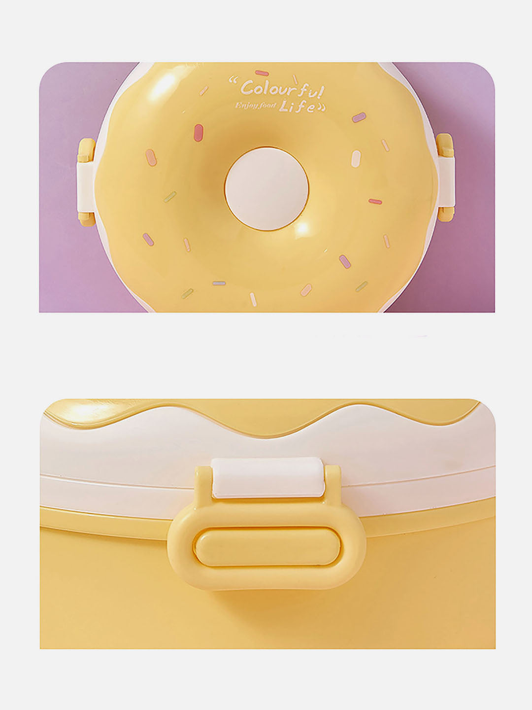 Little Surprise Box Donut Stainless Steel Lunch Box with spoon and Fork for Kids & Adults