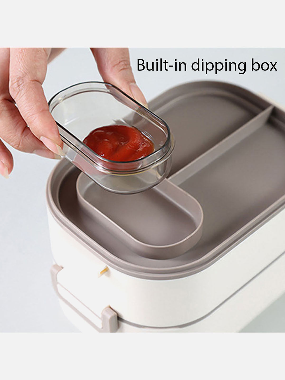 Little Surprise Box Cream DIY sticker Compact Stainless Steel Lunch /Tiffin Box for Kids.